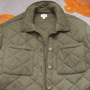 Time and Tru Olive Quilted Jacket